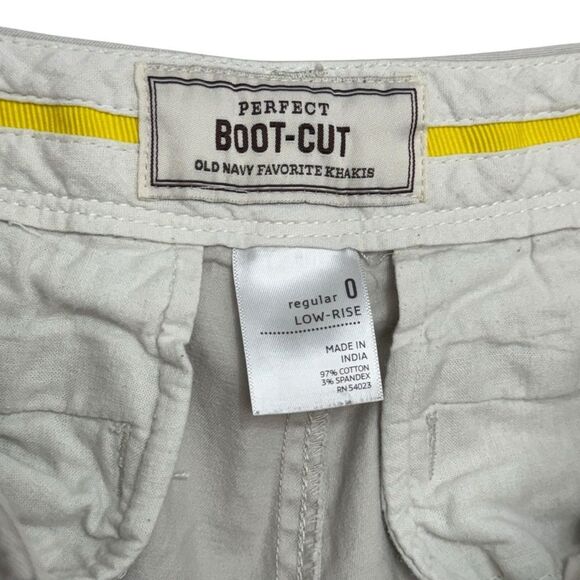 Old Navy Y2K Low Rise Perfect Bootcut Khakis Pants Ivory White Sz 0 - Picture 4 of 5